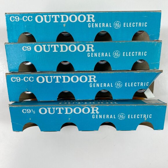 Vintage General Electric C9 Outdoor Christmas Light Bulbs Yellow Ceramic 16ct 4" - Picture 3 of 9